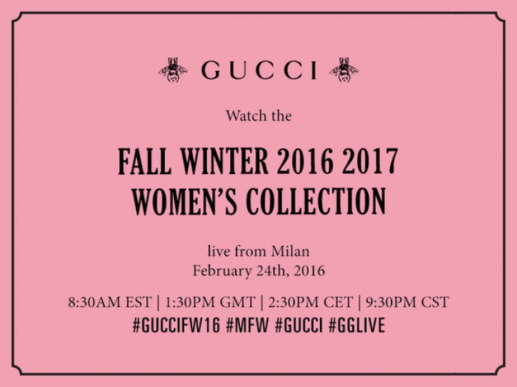 生中継 グッチ16 17awウィメンズコレクション 24日22時半より Fashion Fashion Headline