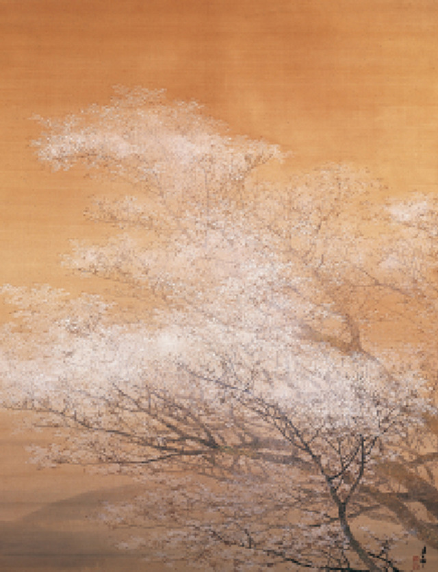 都路華香 《吉野の桜》（ビロード友禅 《世界三景 雪月花》下絵） 1903年 高島屋史料館蔵