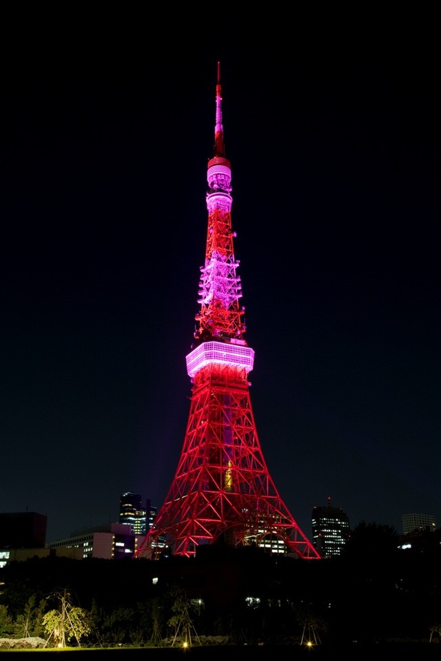 10月1日、東京タワー、東京スカイツリー、大阪城、京都・清水寺がピンクにライトアップ