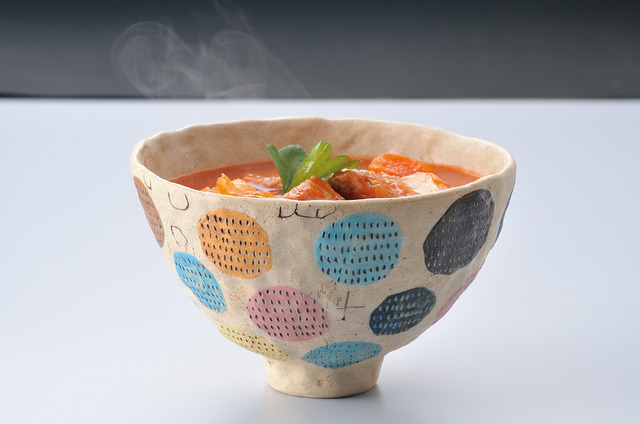 【木曜日】ボウル：佐藤尚理、レシピ：フルタヨウコ「キノコとごぼうの豆乳味噌スープ」