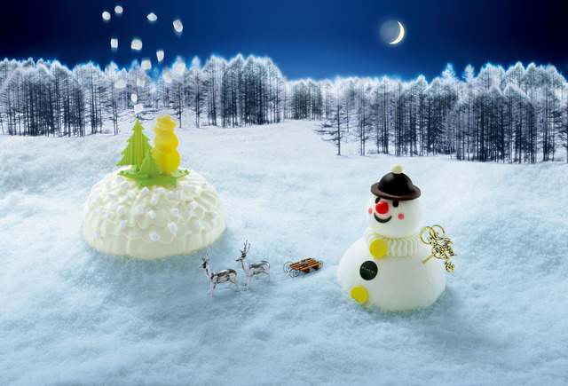 「グラッシェル」の雪だるまアイスケーキ「ボノムドネージュ」
