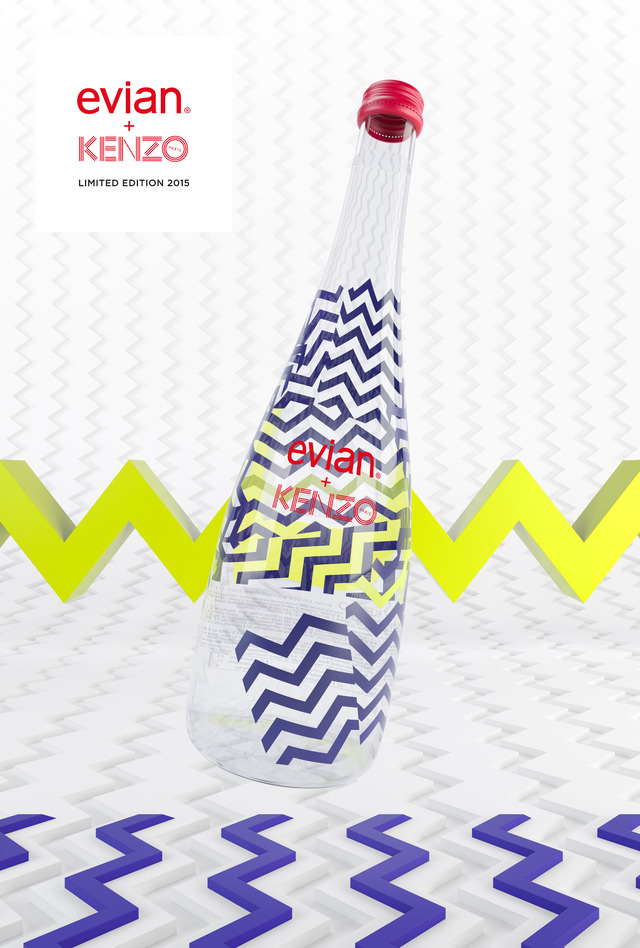 ケンゾーとのコラボによる「2015年「エビアン」デザイナーズボトル」