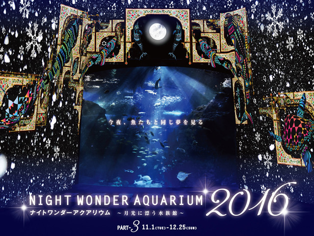 藤沢市にある新江ノ島水族館で「ナイトワンダーアクアリウム2016 ～月光に漂う水族館～」の最終章となるロマンチックなクリスマス演出がスタート