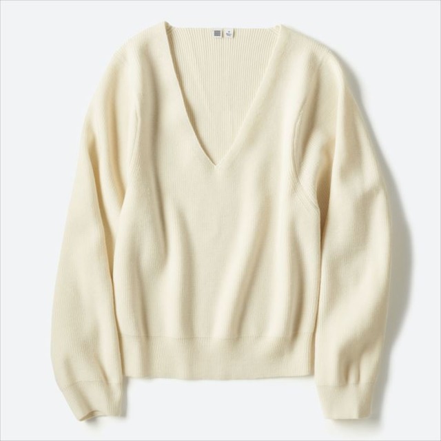 W UメリノブレンドVネックセーター（L/4,990円）