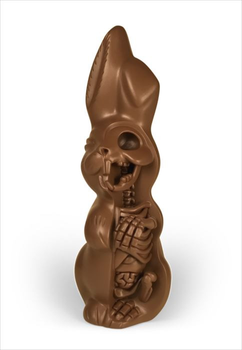 “Chocolate bunny” 2017, 17.78 x 6 x 6.5cm, epoxy clay•acrylic paint•aluminum rods