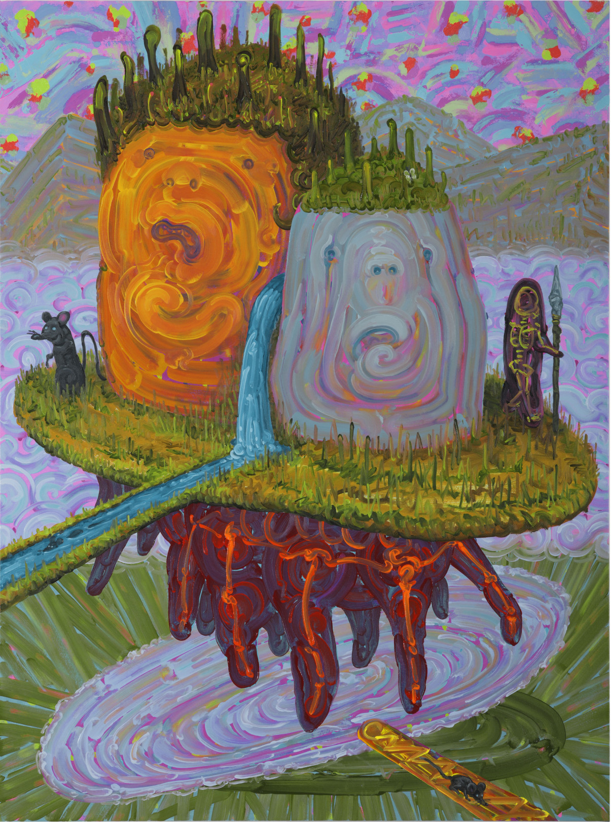 「不機嫌なヤマビコ、キレ気味のヤマビコ、それはA子のココロ模様」 Oil on canvas 1303x970mm
