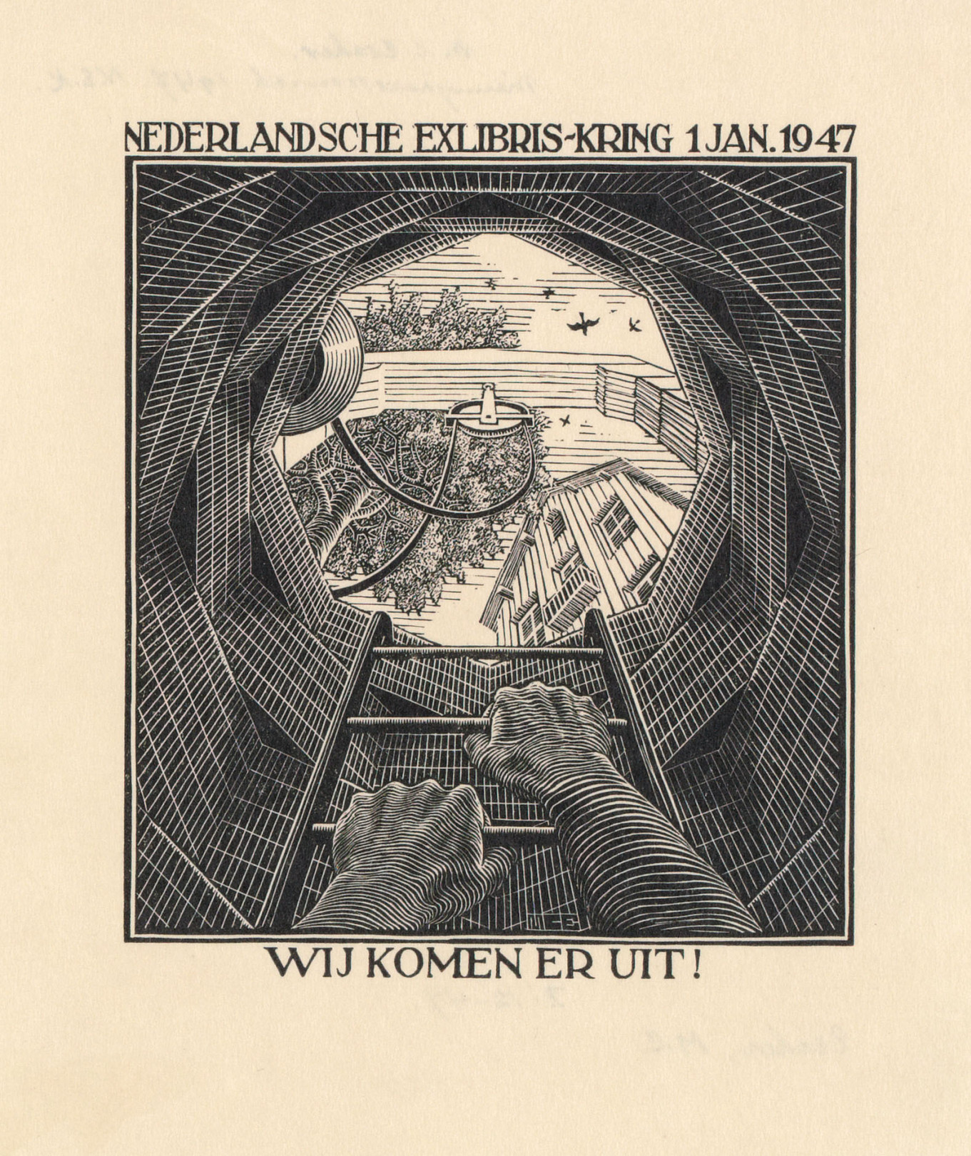 《年賀状》 1947年 All M.C. Escher works