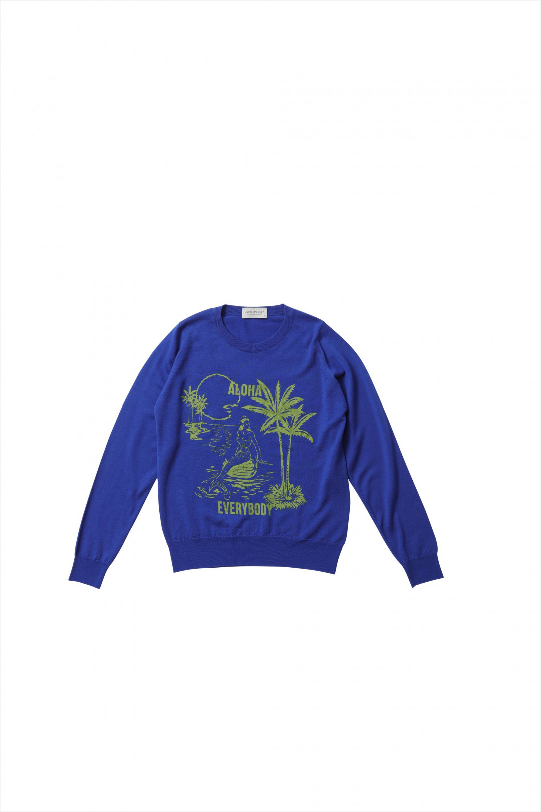 「JOHN SMEDLEY×bp mermaid ptニット」ブルー（4万6,000円）