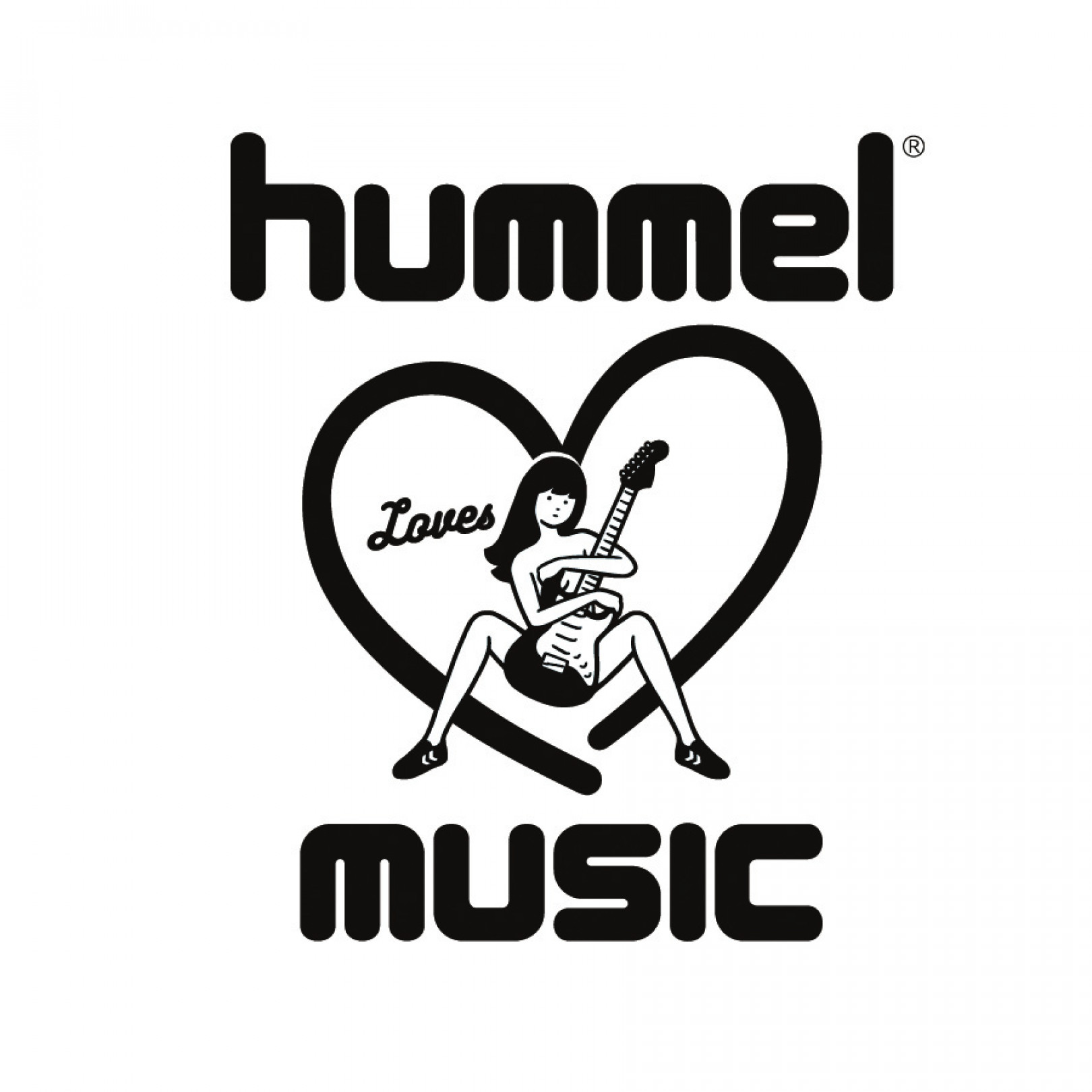 「hummel loves music」ロゴグラフィック