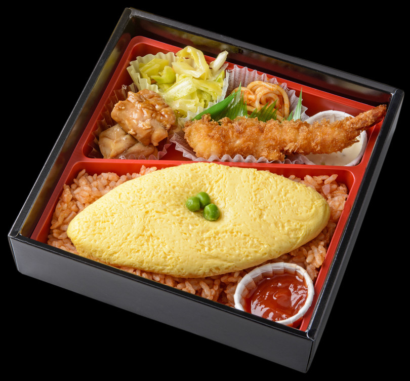 銘店弁当 膳まい「オムライス＆えびフライ弁当」（税込1,280円）