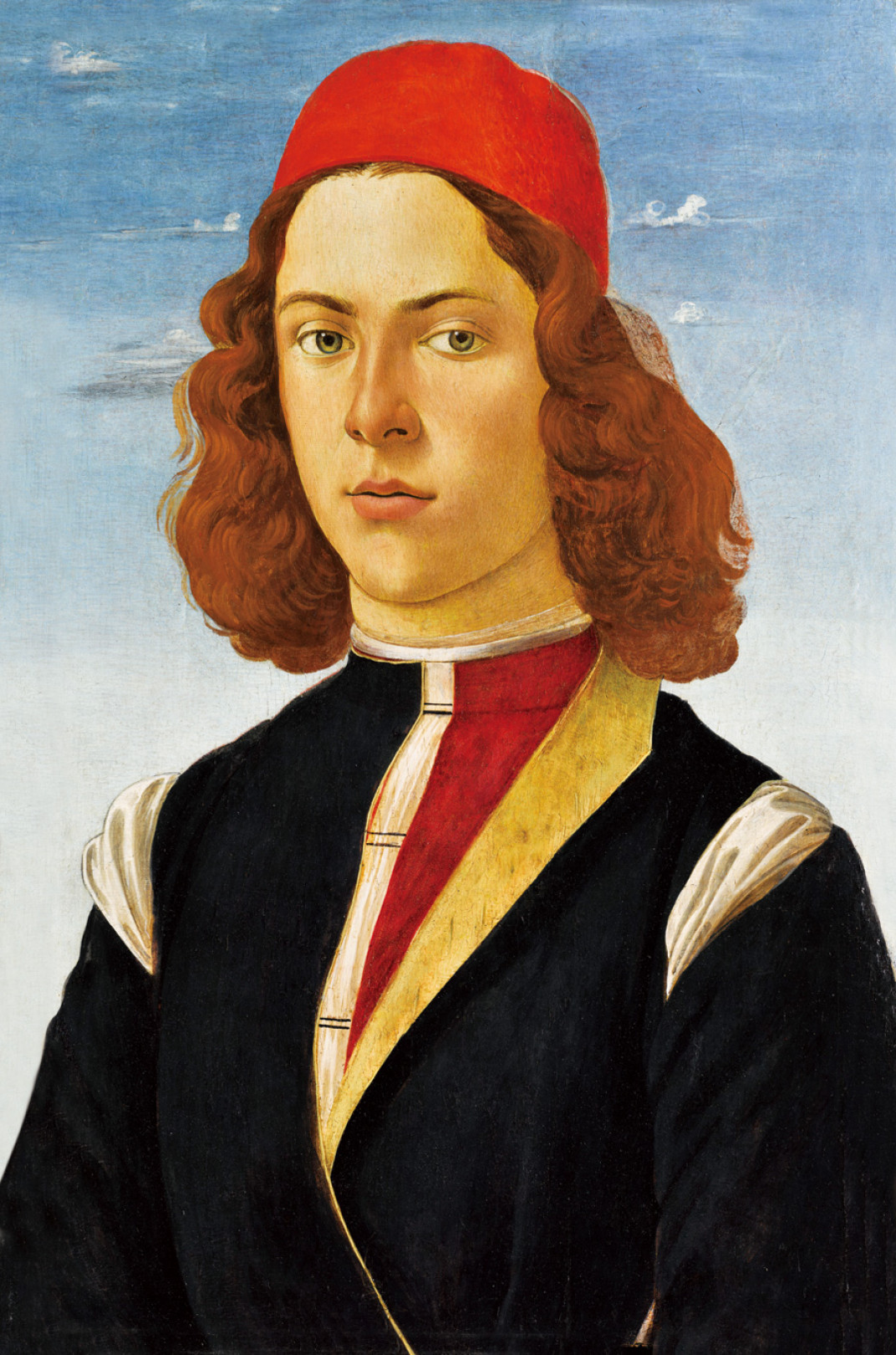 サンドロ・ボッティチェリと工房《赤い縁なし帽をかぶった若い男性の肖像》1480-1490年頃