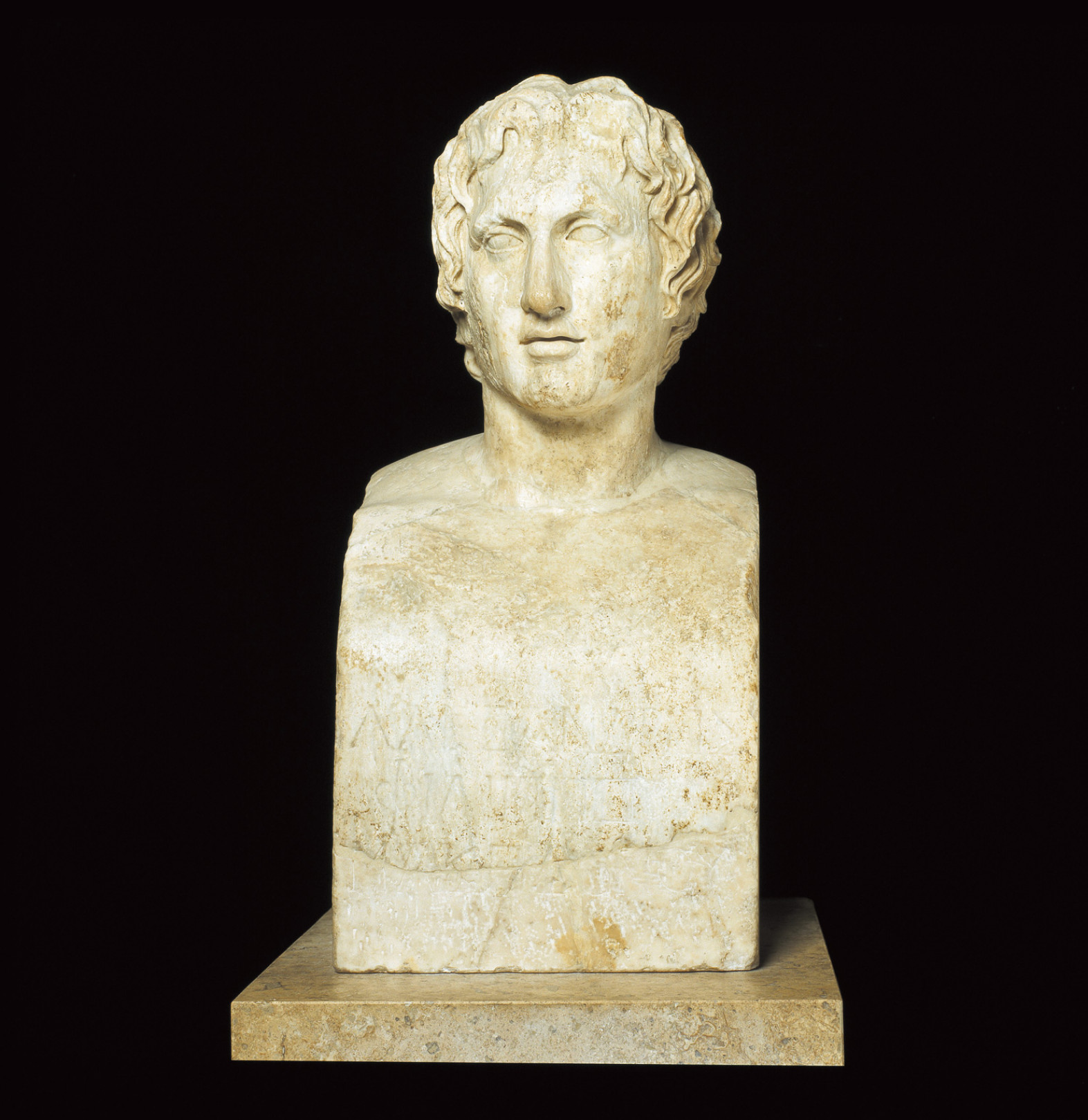 《アレクサンドロス大王の肖像》、通称《アザラのヘルメス柱》2世紀前半、リュシッポスによる原作（前340-前330年頃）に基づきイタリアで制作 イタリア、ティヴォリ出土