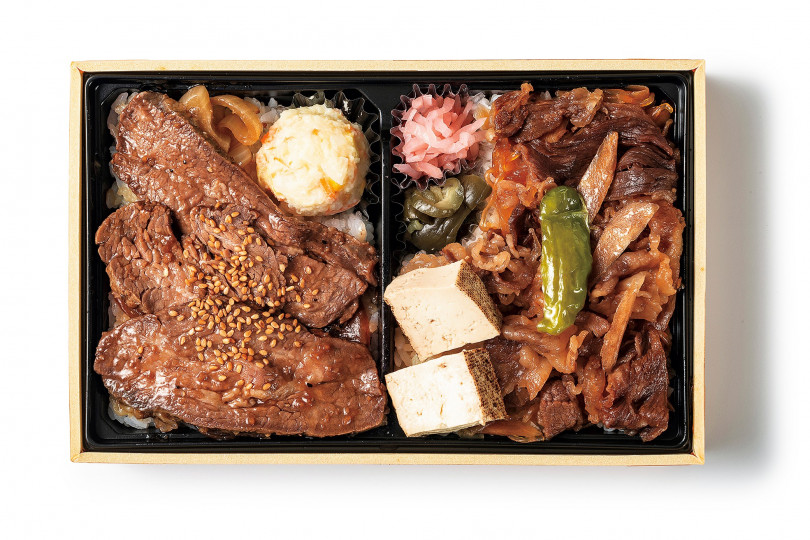 RF1・いとはん「牛肉グリル＆すき焼き重」（税込1,680円）