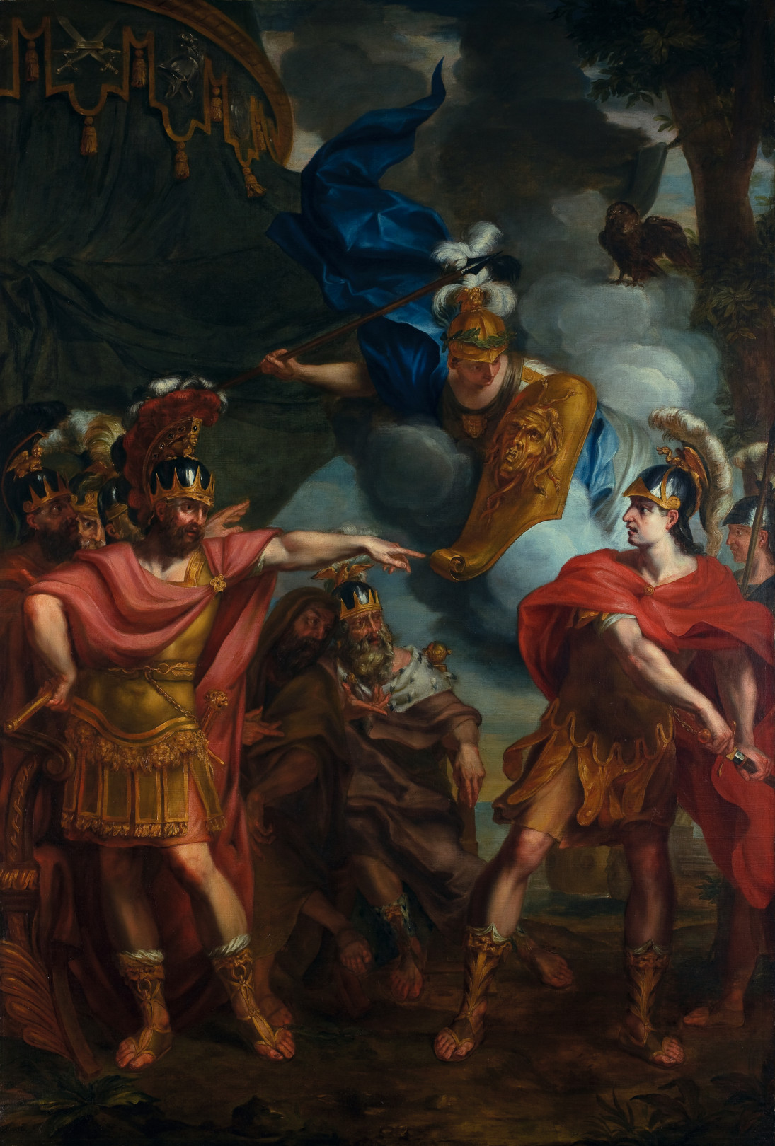 『アキレスとアガメムノンの口論』 エラルート・デ・ライレッセ (1640-1711)、ベルギー、油絵・キャンバス、 H 3000mm x W 2140mm
