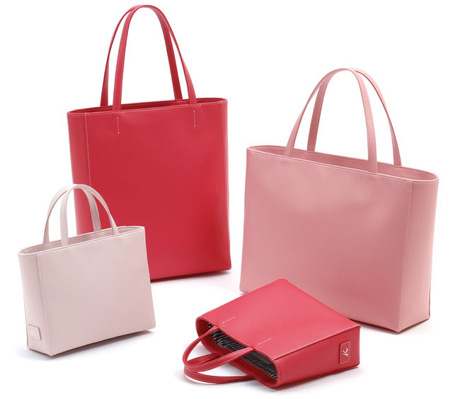 写真左から ハンドバッグ（ピンク）… 5,800円 トートバッグ（ローズ）…9,800円 トートバッグ（サーモン）…9,800円