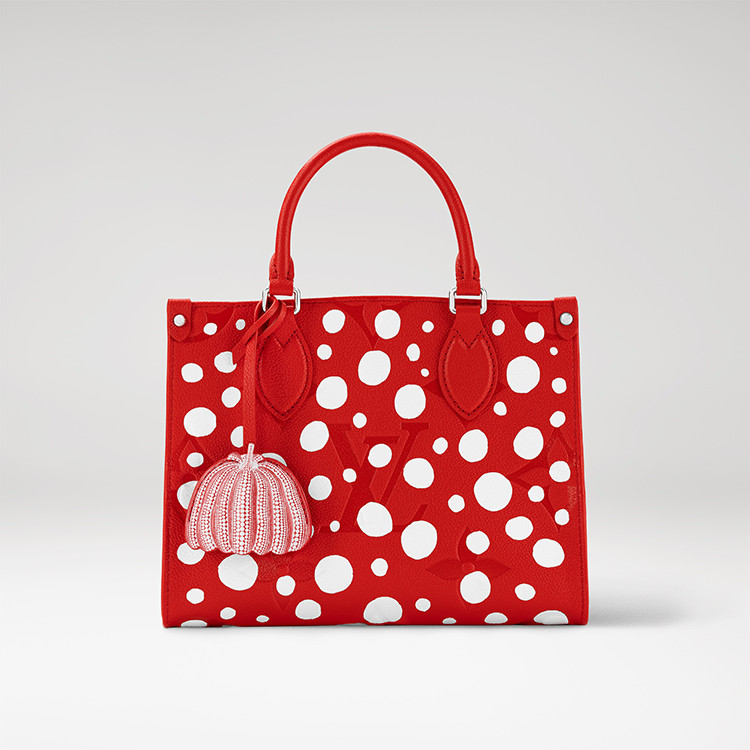 Louis Vuitton x Yayoi Kusama OnTheGo MM in red Monogram Empreinte leather with Infinity Dots print