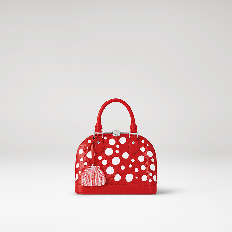 Louis Vuitton x Yayoi Kusama Alma BB in red Monogram Empreinte leather with Infinity Dots print